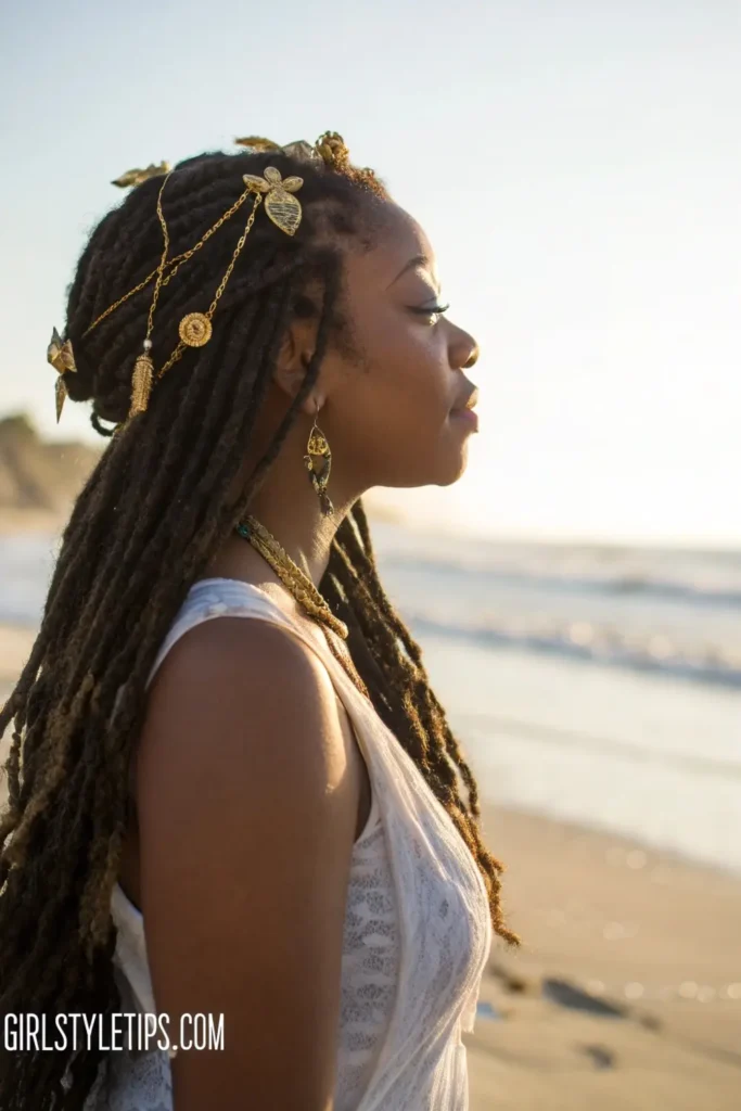 Boho Goddess Locs Crochet Hair Style for Young Women