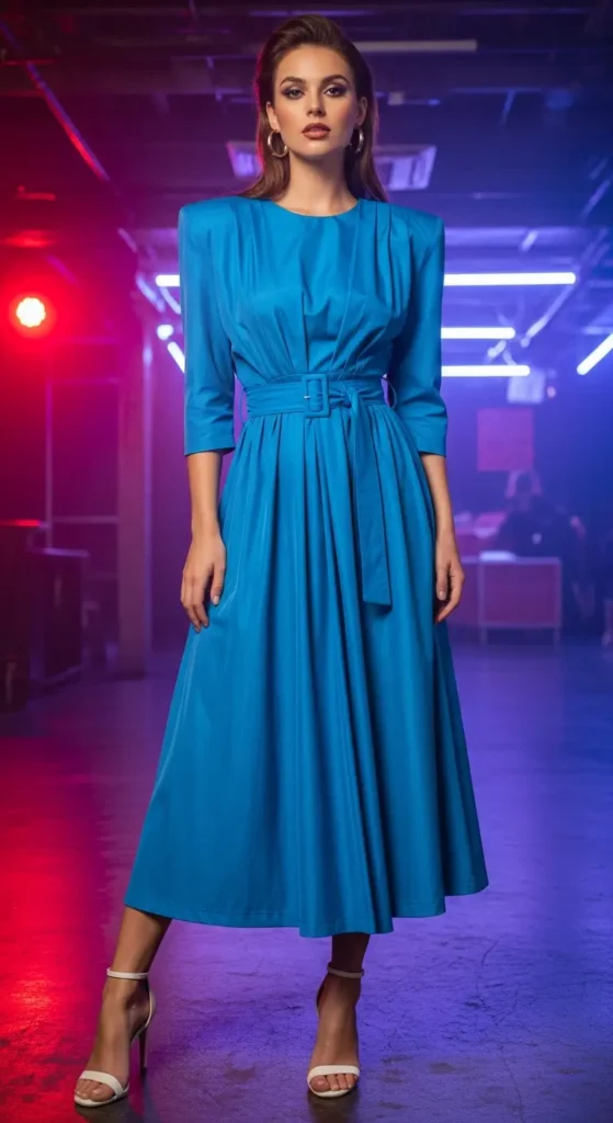 1980s power shoulder dress