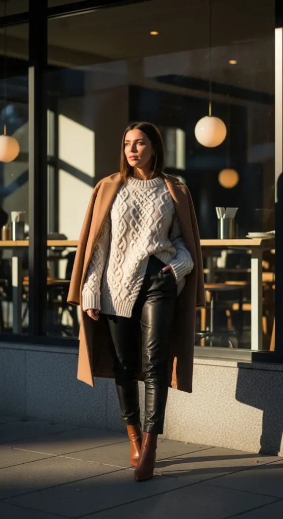 Cozy winter brunch outfit