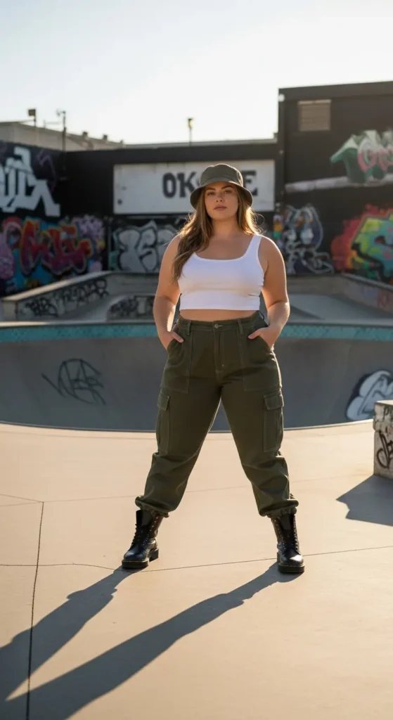 Curvy street style cargo pants