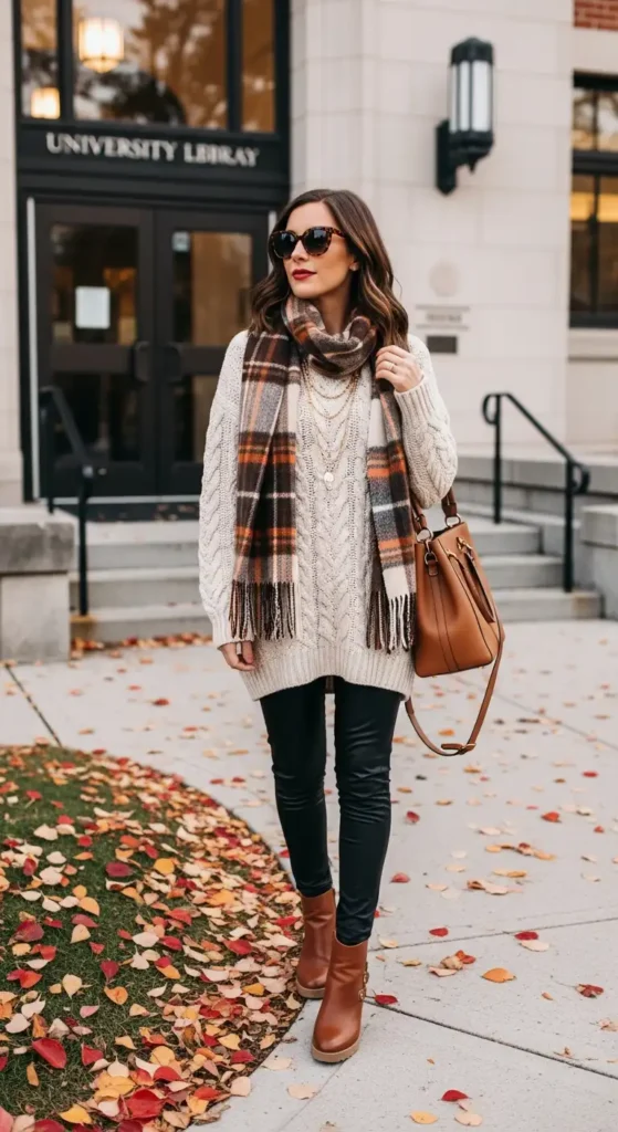 Cute college sweater outfit