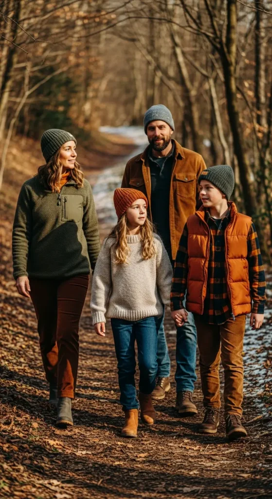 Earth tone winter photoshoot outfits