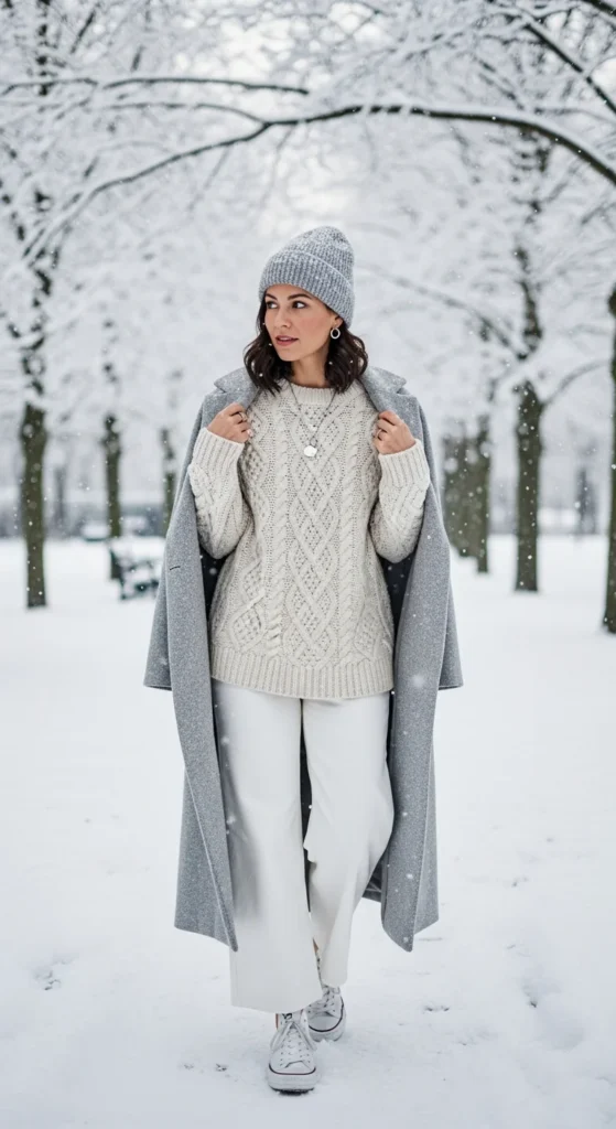 Elegant winter style white