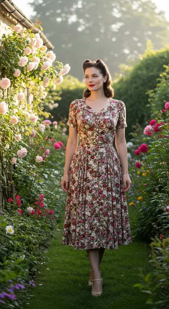 Floral tea vintage dress