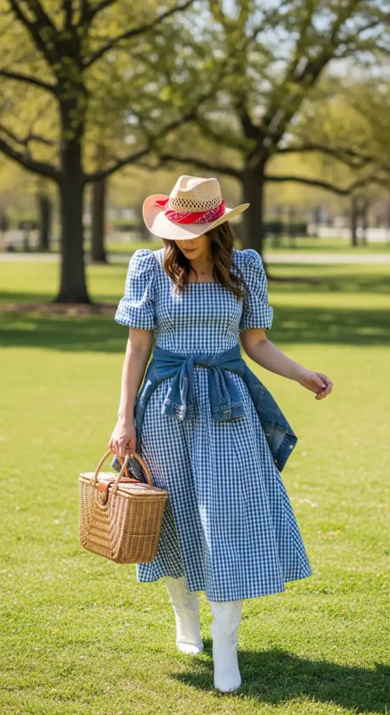 Gingham Nashville dress outfit