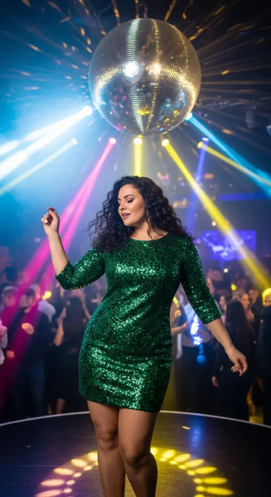 Glam plus size glitter dress
