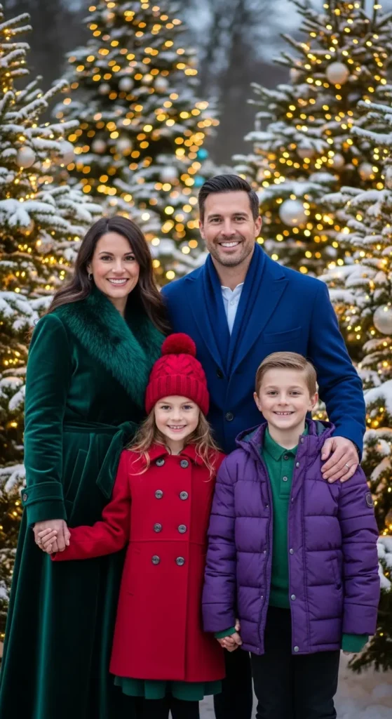 Jewel tone holiday family photos