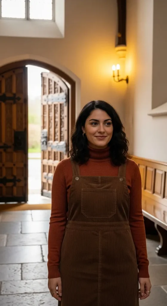 Layered winter church outfit