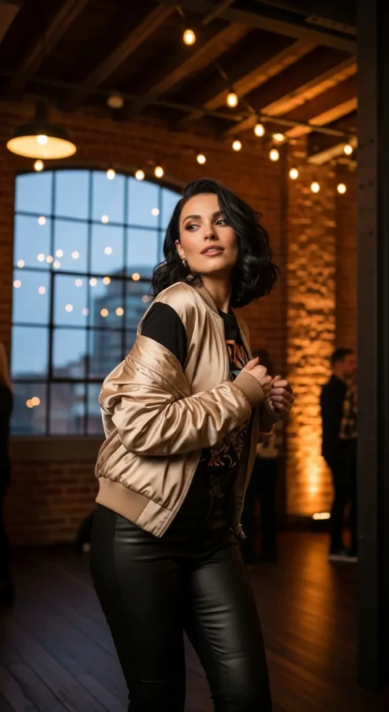 Leather pants casual NYE