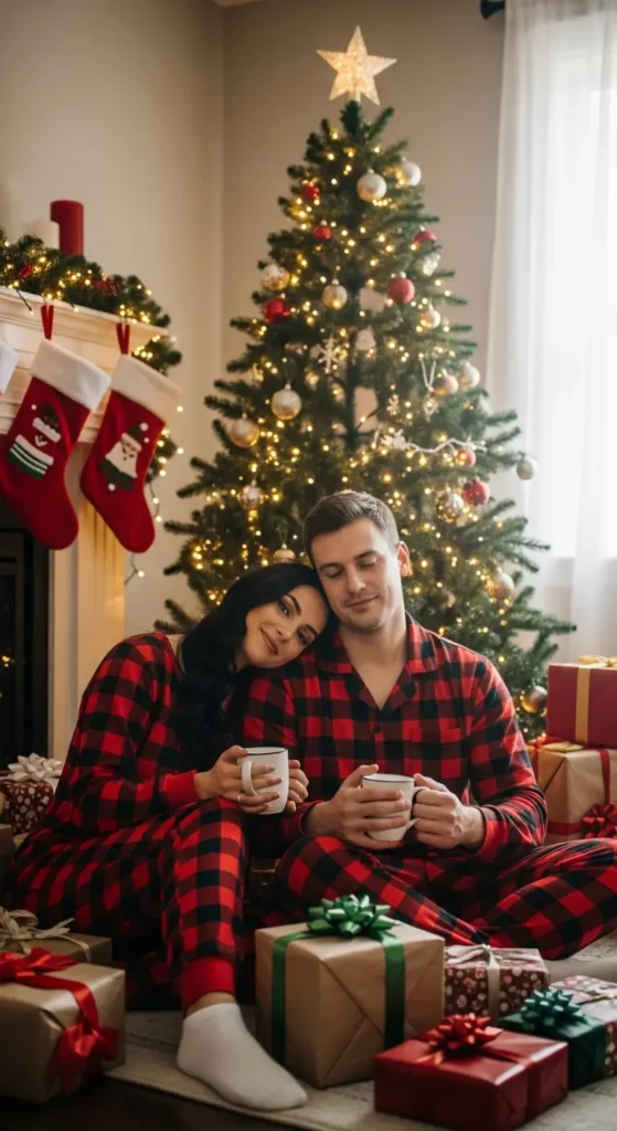 Matching pajama couple outfits