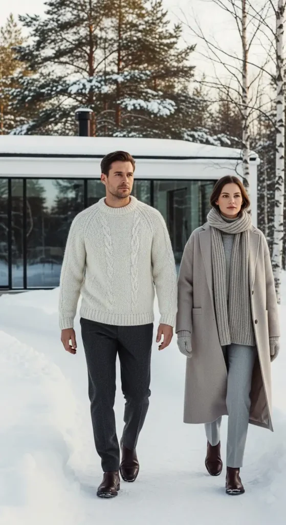 Minimalist couple Christmas fashion