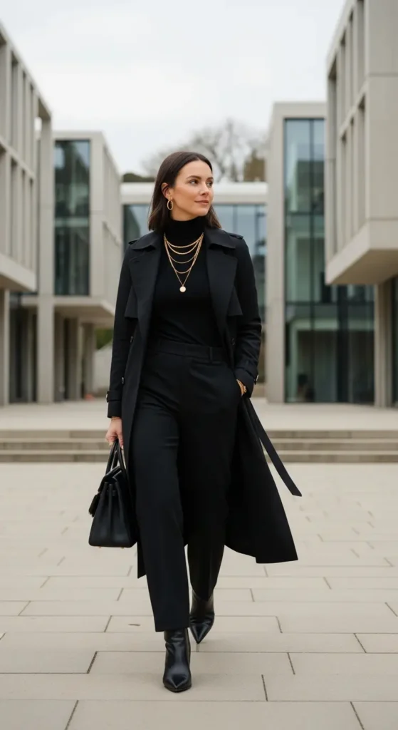 Monochrome college outfit style