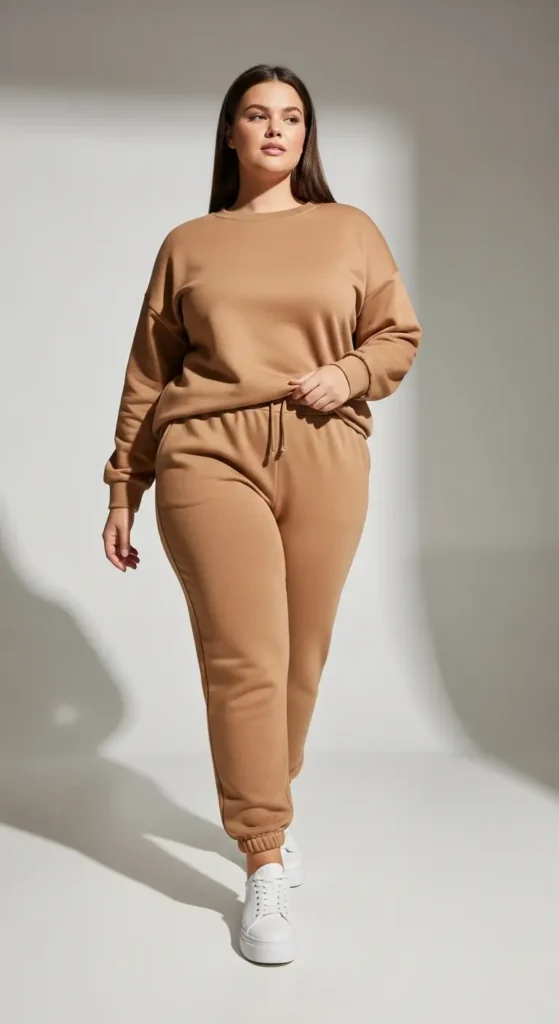 Monochrome plus size sweatshirt outfit