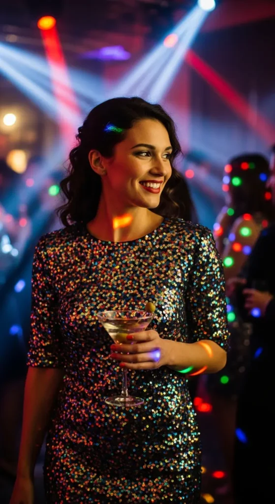 Multi-color sequin dress