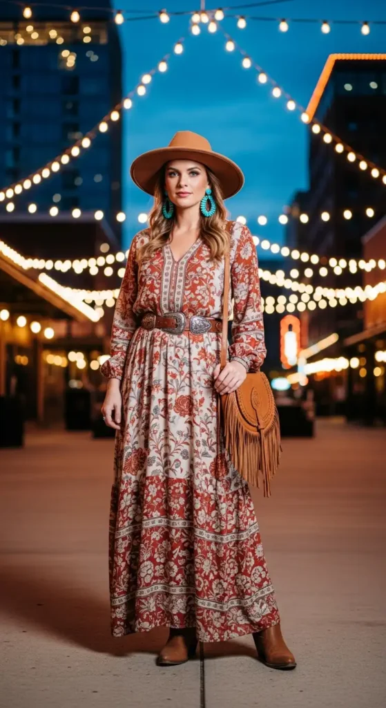 Nashville floral maxi outfit