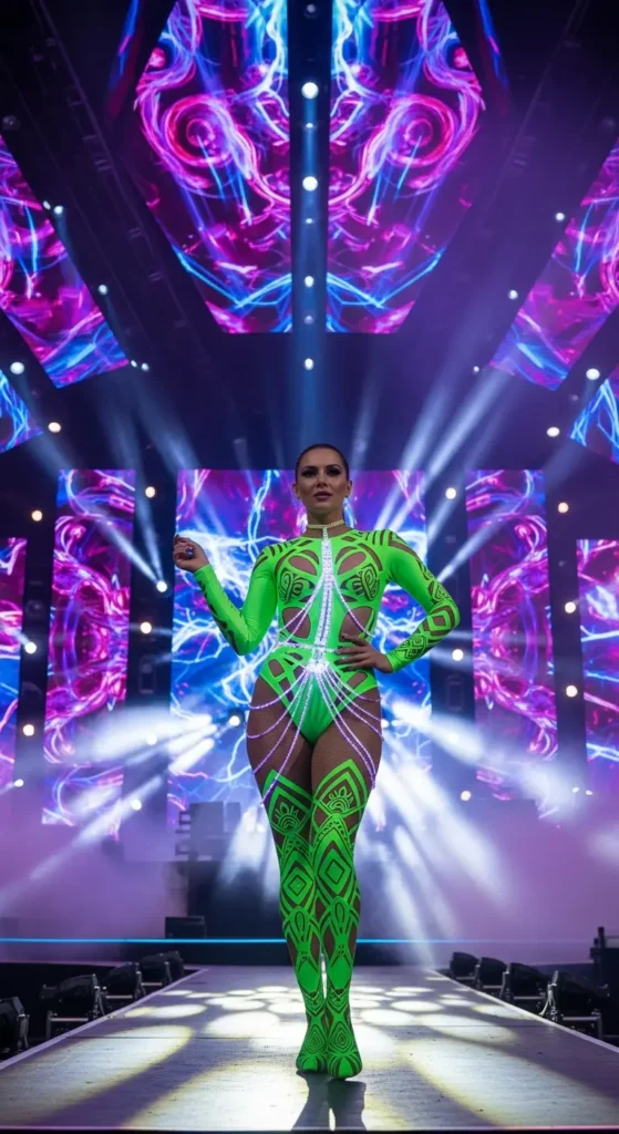 Neon rave bodysuit