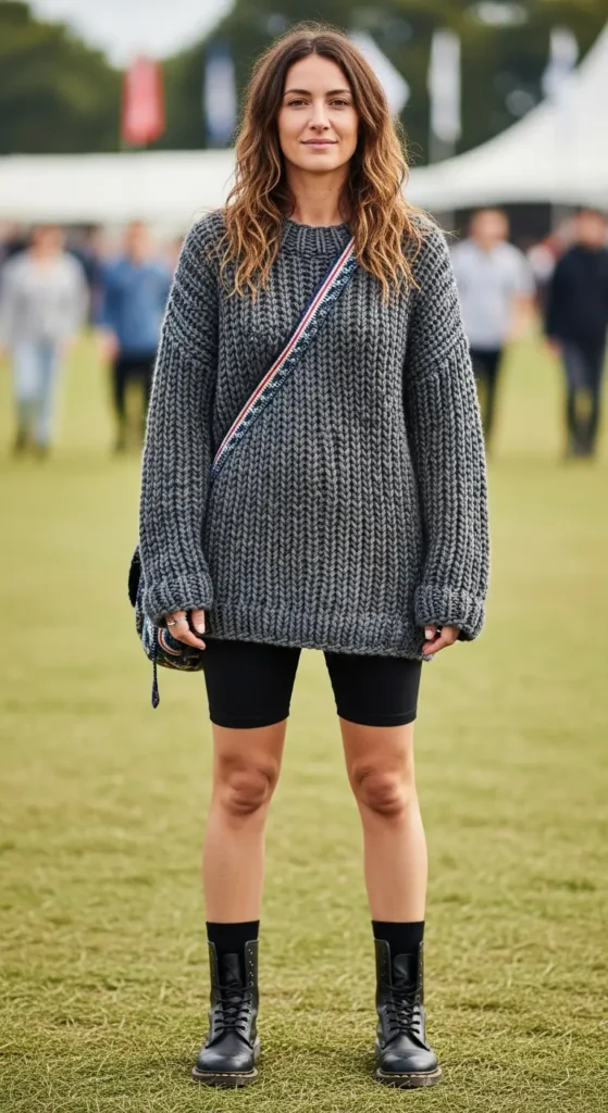 Oversized grunge sweater outfit