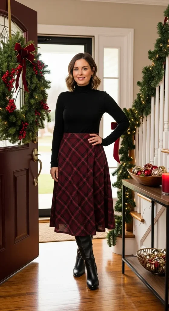 Plaid Christmas outfit