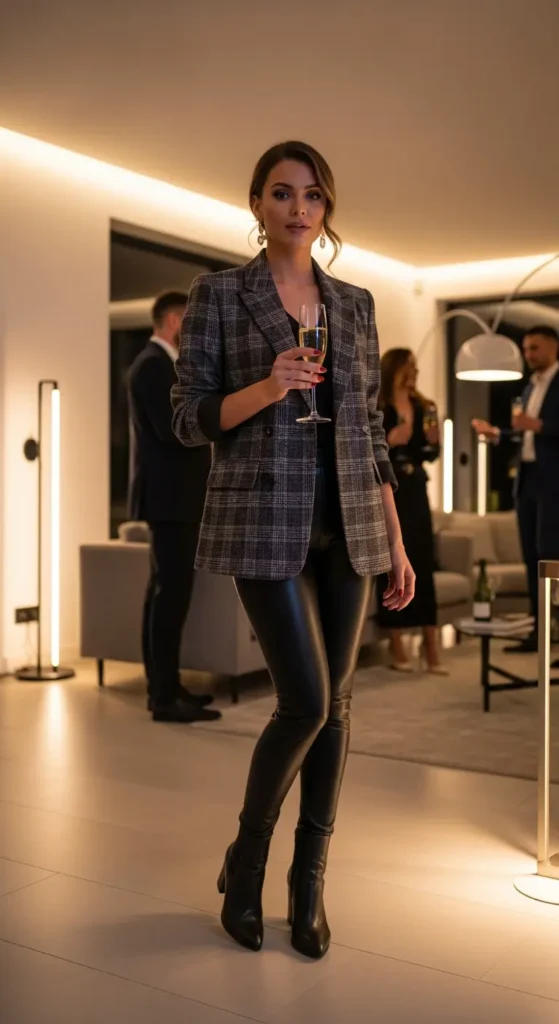 Plaid blazer leggings NYE