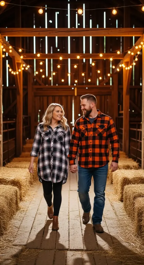 Plaid matching holiday looks