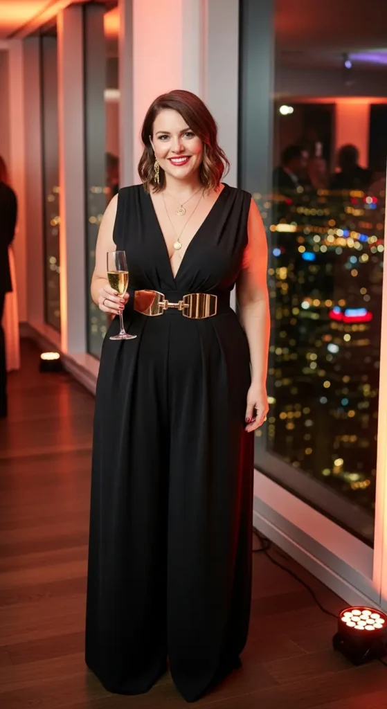 Plus size NYE jumpsuit look