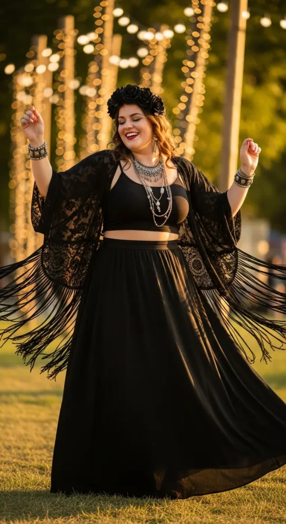 Plus size festival goth style