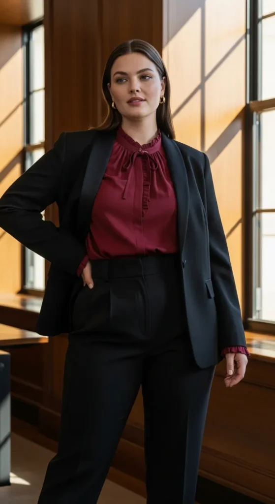 Plus size goth work outfit