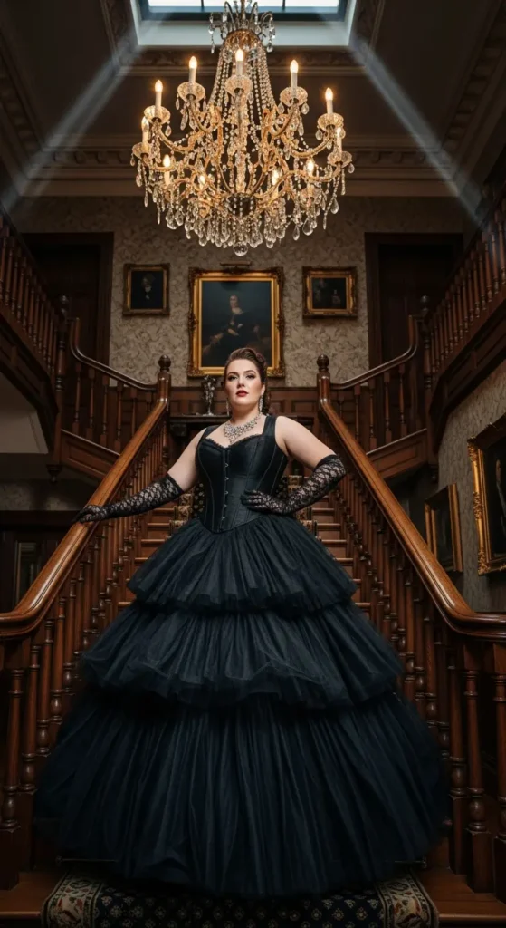 Plus size gothic ball gown