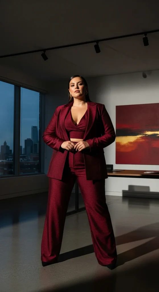 Plus size matching work set