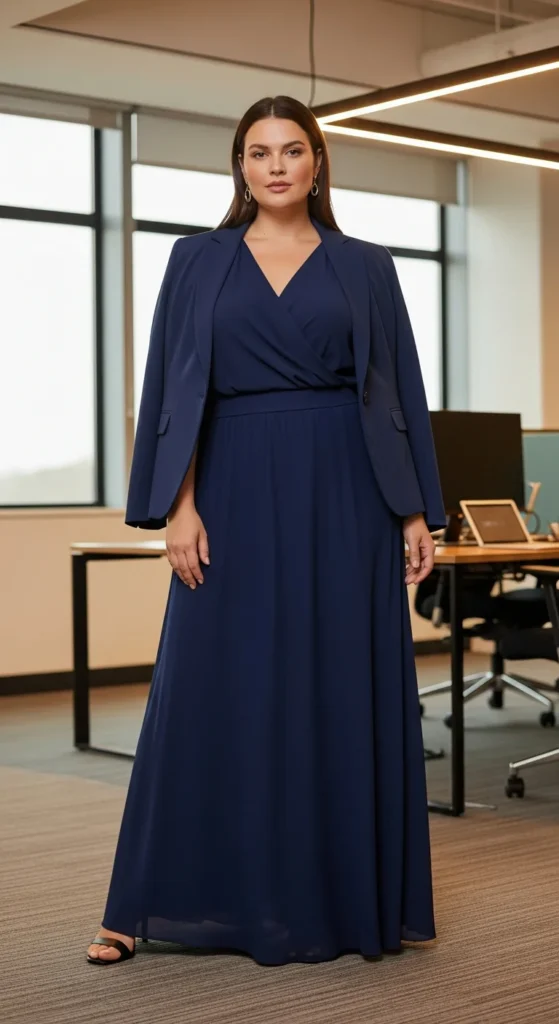 Plus size maxi skirt work