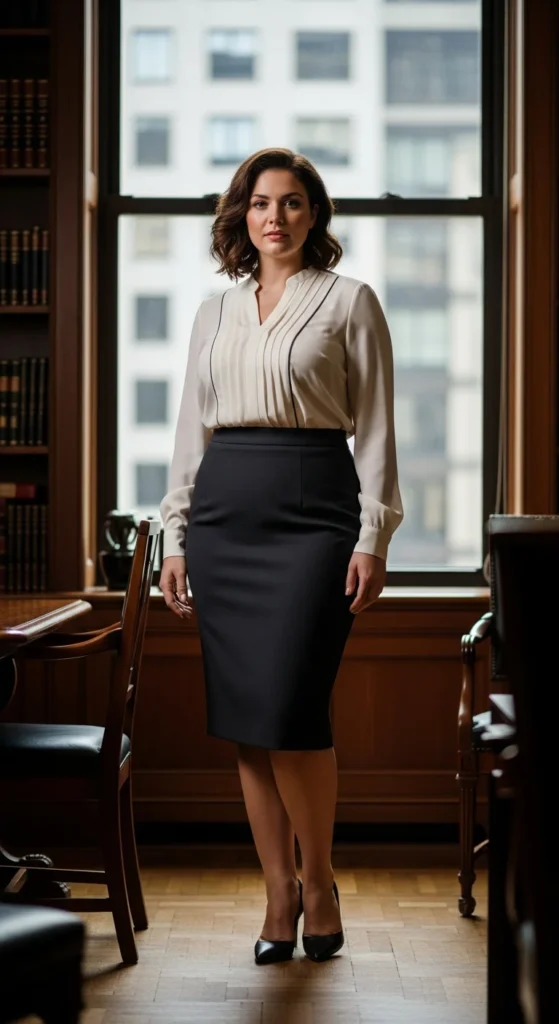 Plus size pencil skirt outfit