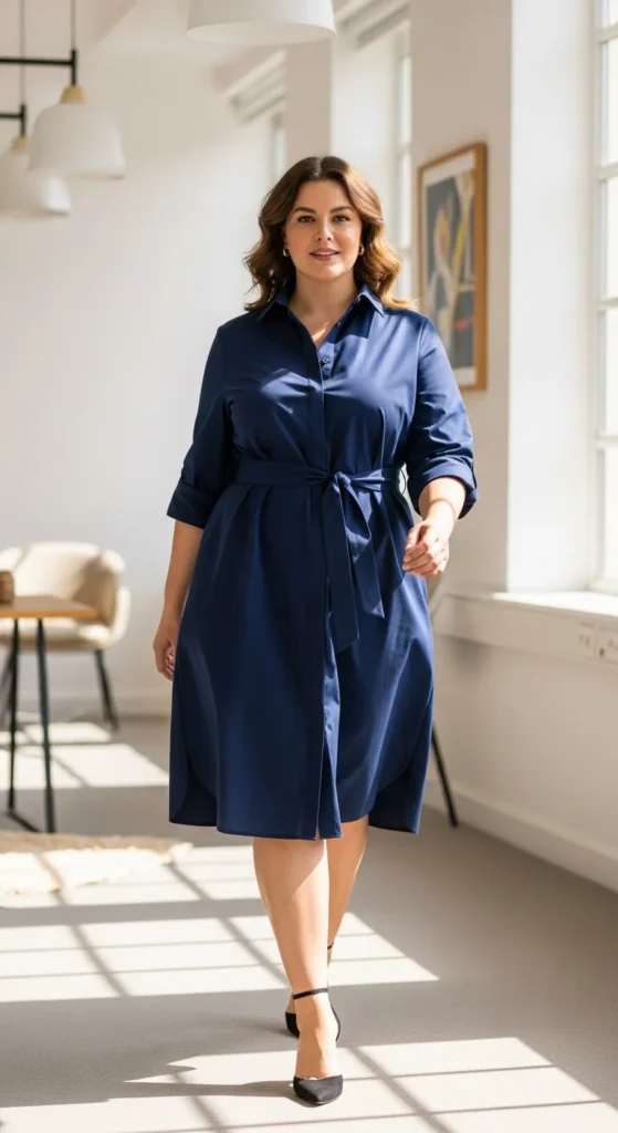 Plus size shirt dress work