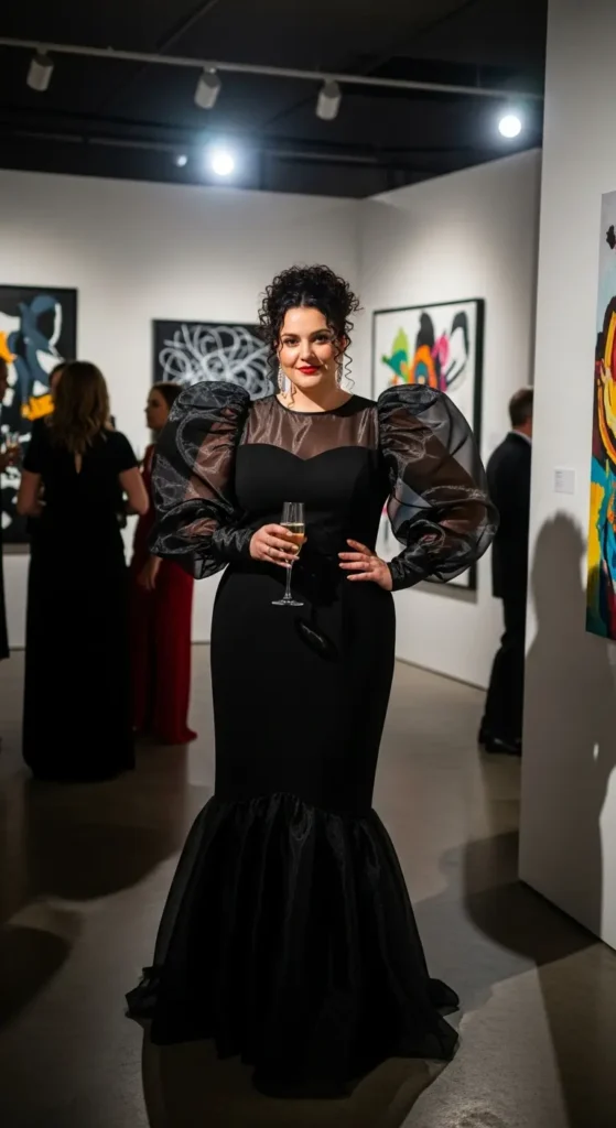 Plus size statement sleeve dress