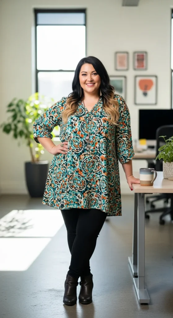 Plus size tunic leggings work
