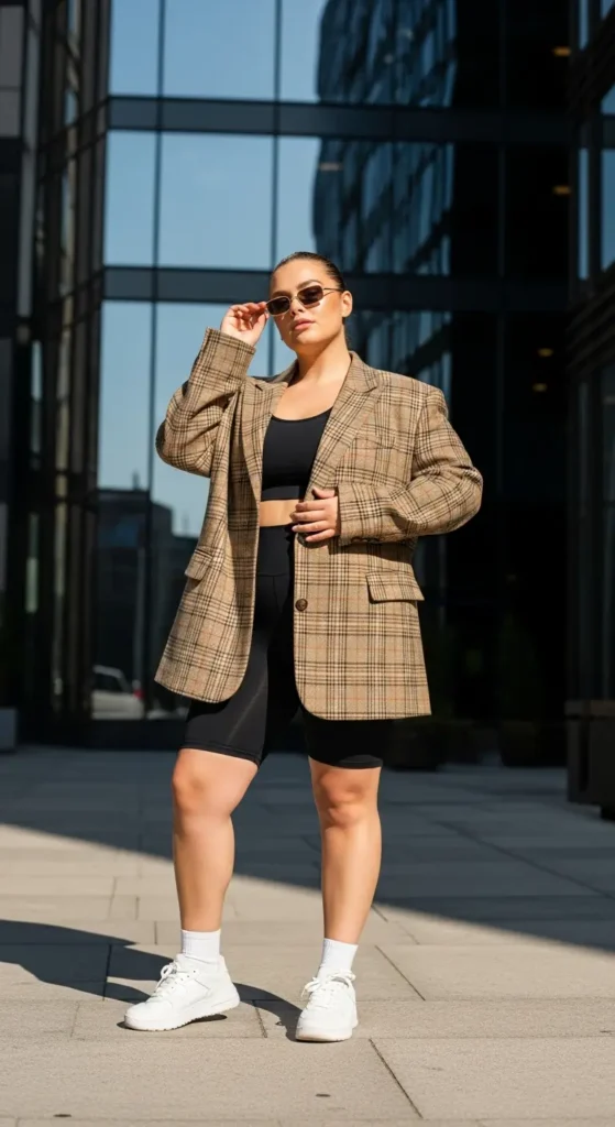 Plus size urban fashion blazer