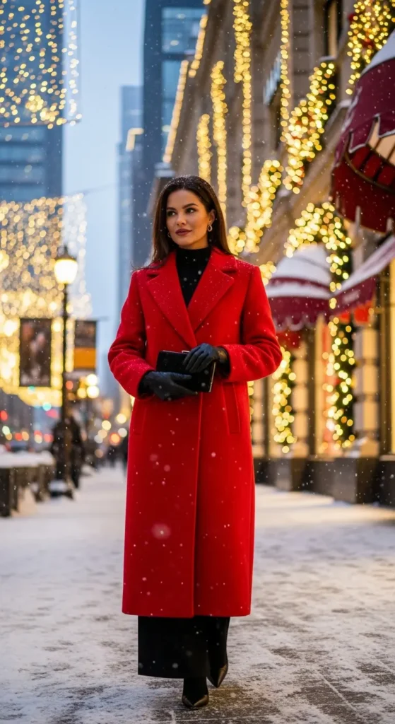 Red coat Christmas date
