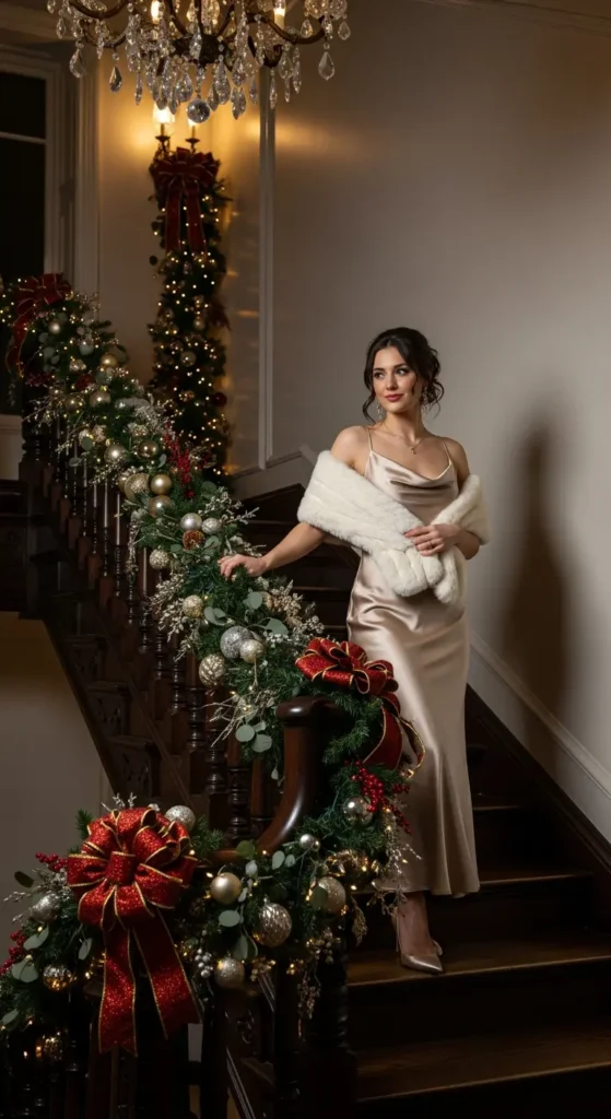 Satin Christmas dress outfit