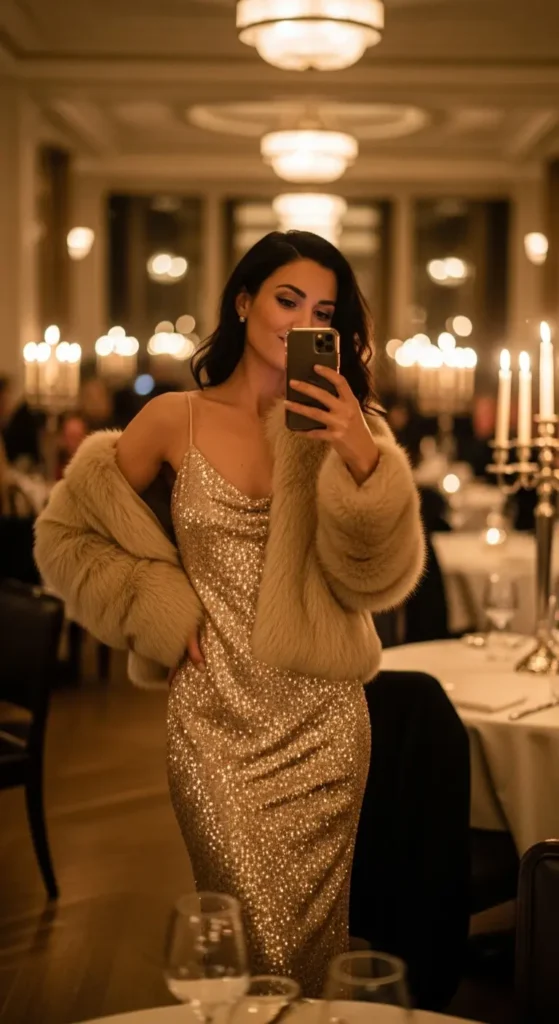 Sequin slip dress New Year's