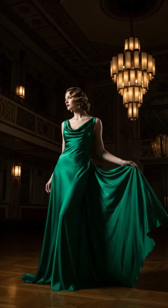 Silk bias-cut vintage gown