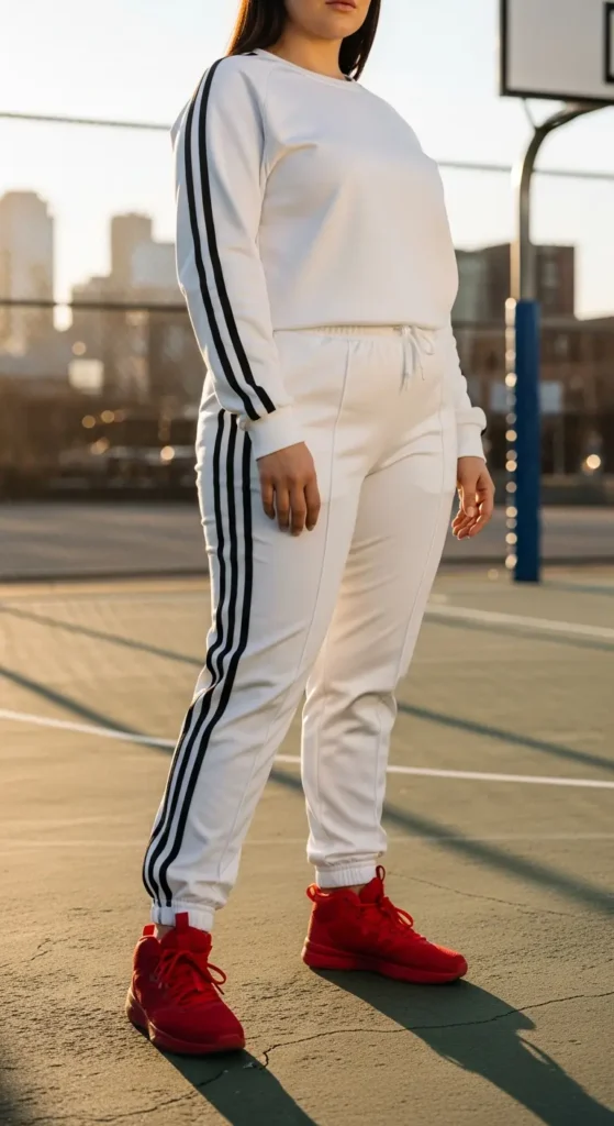 Sporty sweatshirt track pants plus size