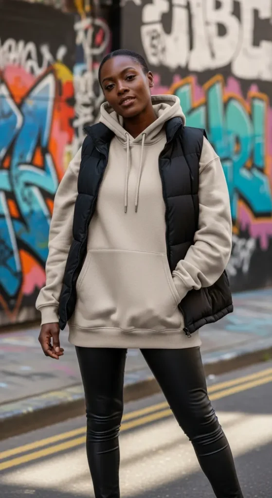 Streetwear winter outfit Black women