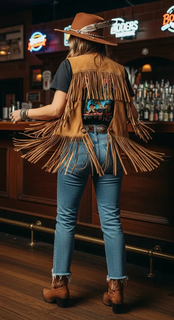 Suede fringe Nashville outfit