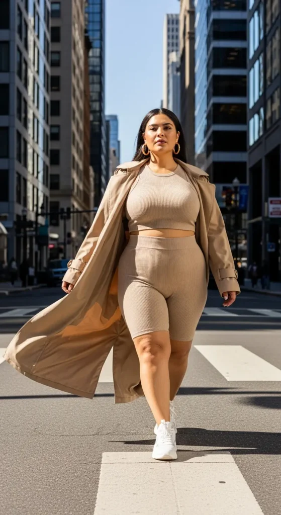 Trendy plus size streetwear coat