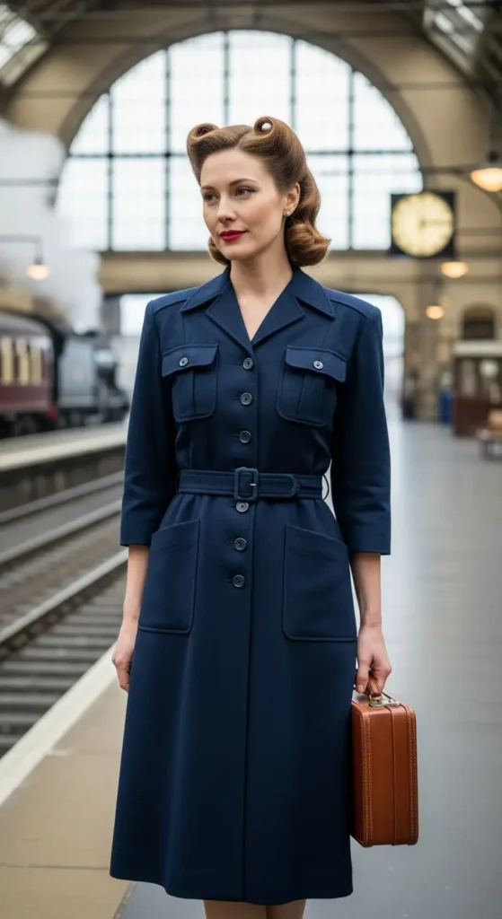 Utility vintage work dress