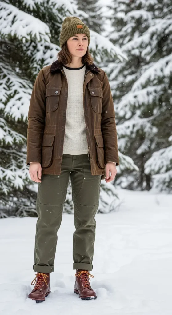 Waxed canvas western winter workwear