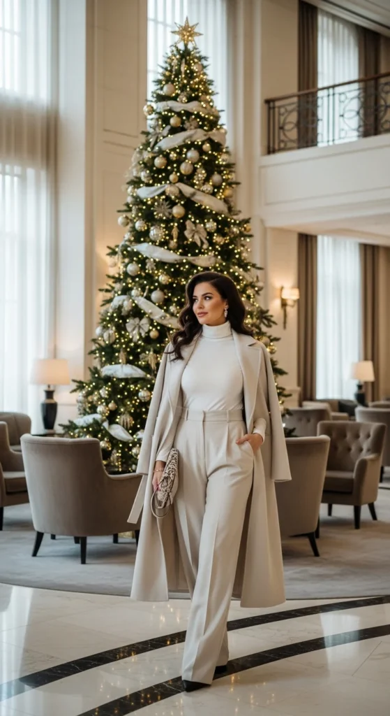 White Christmas date outfit