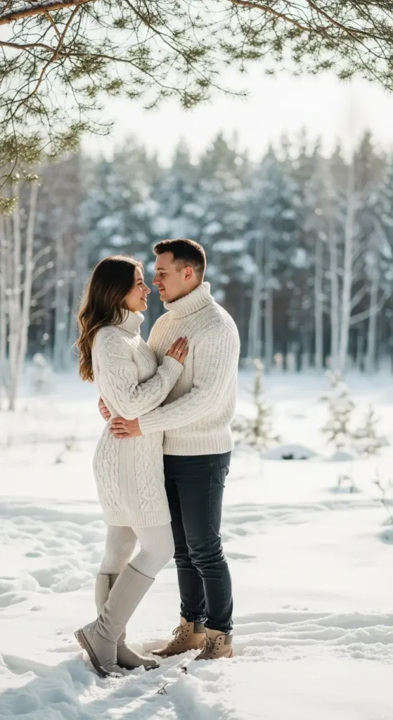 White couple Christmas fashion