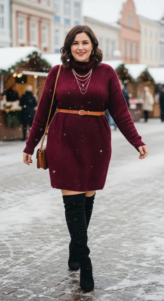 Winter chic sweater dress