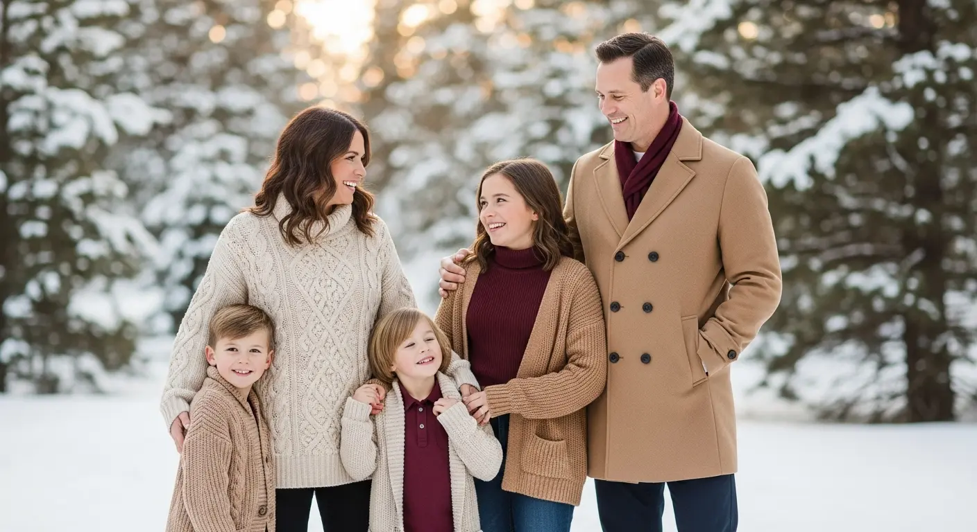 Winter family photo outfits