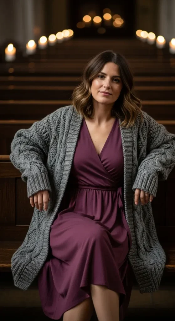 Wrap dress church outfit